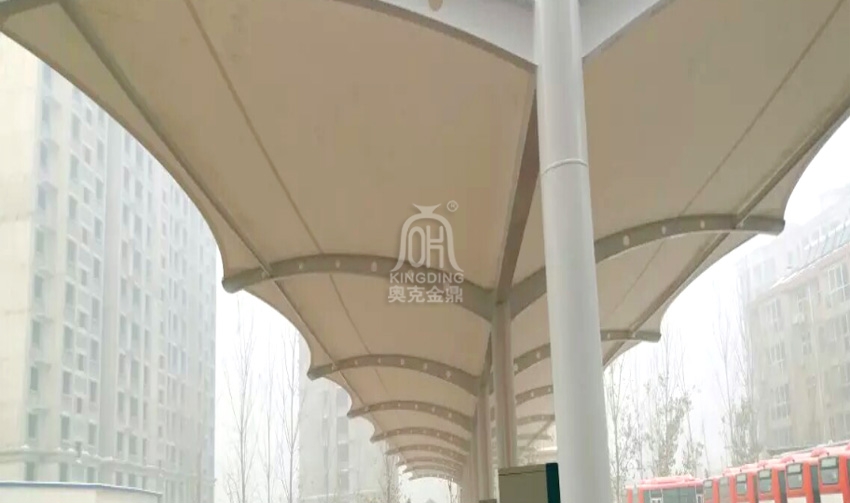 山東菏澤公交站車停放處充電樁膜結(jié)構(gòu)