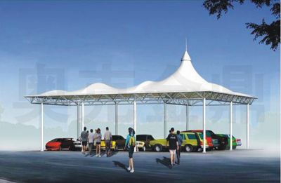 公園停車棚遮陽(yáng)區(qū)膜結(jié)構(gòu)